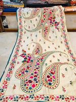Vente en gros de vêtements de plage indiens brodés ethniques Phulkari Dupattas Vêtements pour femmes en Georgette brodée à la main colorée