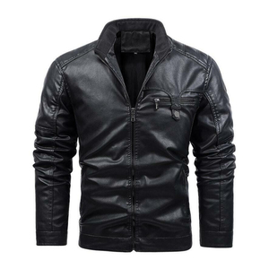 Veste en cuir véritable de haute qualité pour hommes Slim Fit manteau de motard coupe-vent vêtements d'extérieur support avant prix du fabricant - Product Image 1