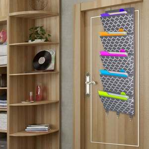 Organizador de Armario Colgante de Pared con 5 Bolsillos de Tela Suave para Colgar sobre la Puerta, con 2 Ganchos de Acero Inoxidable - Product Image 4