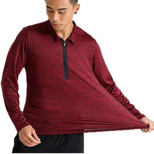 Camiseta personalizada para correr de manga larga con media cremallera para hombre - Product Image 5