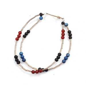 925 Sterling Silver Sharnel <b>Bracelet</b> with Lapis Garnet Onyx Stone Fine <b>String</b> <b>Bracelets</b> - Product Image 1