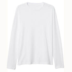 Camiseta de Manga Larga para Hombre, Cuello Redondo, Jersey Ligero de Primera Calidad, Color Blanco Lavado - Product Image 2