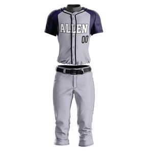 2024 ropa deportiva personalizada de alta calidad su propio diseño sublimado uniforme de béisbol conjuntos de patrón en blanco para la venta - Product Image 6