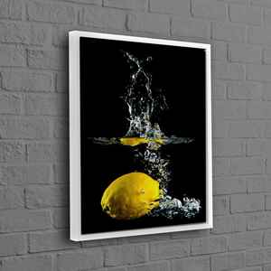 Impression sur toile murale moderne avec motif de citron jaune, décoration élégante pour chambre à coucher - Product Image 1