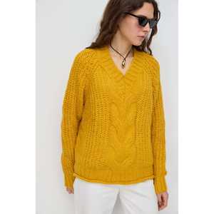 เสื้อสเวตเตอร์คอวีสไตล์เกาหลี ลายพิมพ์ สำหรับผู้หญิง ระบายอากาศได้ดี อุ่นสบาย ผ้าไม่ถักทอ  โลโก้ตัวอักษรด้านหน้า ไซส์ XS สำหรับฤดูใบไม้ร่วงและฤดูหนาว - Product Image 3