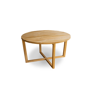Mesa de Centro Redonda de Madera de Teca, Muebles Minimalistas para Sala de Estar Interior, Madera Natural Ecológica - Product Image 1