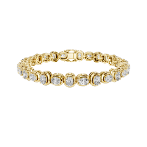 Bracelet tennis en diamant de laboratoire 6,82 CT, taille coussin, or 10KT, 14KT, 18KT et argent 925, options or rose, jaune, blanc - Product Image 1