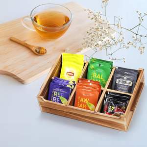 Customizable Logo Acacia Wood Multifunctional Storage Box Tea Bag & Coffee <b>Mug</b> Organizer for Household & Kitchen Countertop - Product Image 2