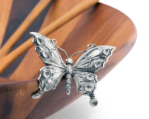 Bol rond en bois de haute qualité en laiton AK avec bol à salade moderne papillon à 2 côtés en métal pour accessoires de vaisselle/ustensiles de cuisine - Product Image 3