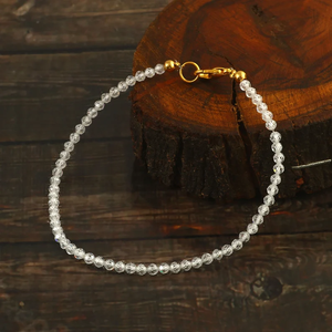 Venta al por mayor personalizado 3mm redondo Natural Zirconia Micro facetado cuentas redondas pulsera de piedra para hombres y mujeres joyería de moda elástica - Product Image 1