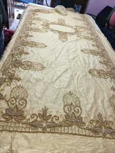 Sonali Dirca Hand Beaded Embroidered Satin <b>Fabric</b> Lightweight Cross-Stitched Pattern Accessory Woven Techniques - Product Image 4