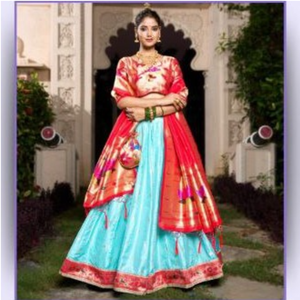 Dernière exclusivité Jacquard Soie Lehenga Choli avec Zari Work Blouse Lace Touch pour les occasions de fête - Product Image 4