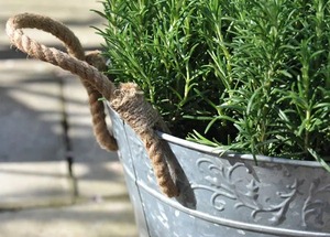 Jardinières en métal galvanisé avec poignées en corde, jardinière décorative suspendue pour l'extérieur et l'intérieur pour la décoration de la maison - Product Image 5