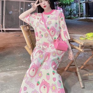 Maxi dames dessin animé robes pour femmes été décontracté haute qualité Odm lavable chacune dans un poly sac du Vietnam fabricant - Product Image 2