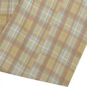 Pijama tejido con bolsillo cruzado a cuadros marrón, pantalones de salón de ajuste regular, tela CVC suave, cintura con cordón y bolsillos laterales, ropa de dormir - Product Image 6