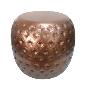 Taburete de tambor de hierro redondo, cobre martillado, otomanos antiguos, restaurante, muebles de sala de estar, cantidad a granel, accesorios artesanales - Product Image 5