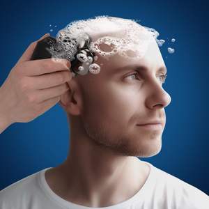 Kit de Afeitado Eléctrico en Seco y Húmedo para Hombres Calvos, Afeitadora Rotatoria con Doble Cuchilla, Recortadora de Pelo Impermeable IPX7 - Product Image 1