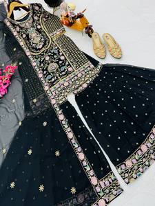 Designer indien exclusif ethnique Bollywood Wear New Party Wear Sharara Suit élégant Salwar Kameez du fournisseur indien - Product Image 4