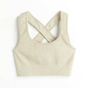 Soutien-gorge de sport sans couture à une épaule pour femme, respirant, col montant, sans manches, vêtements de yoga fitness, impression de logo personnalisée, grande taille - Product Image 3