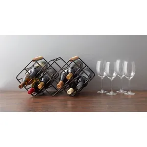Estante de 3 botellas de vino de mesa de diseño creativo, soporte de almacenamiento de vino de Metal para decoración de Bar y restaurante - Product Image 3