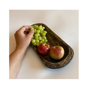 Bol à pâte de fruits en bois pour mariage Cuisine à domicile Bol en bois de grande taille Table de maison Bol décoratif pour le stockage des fruits et des aliments - Product Image 1
