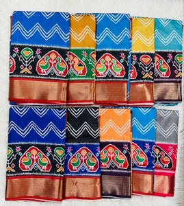 Sari de diseñador con impresión digital rica Ikkat - Product Image 6