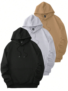 Vente en gros de nouveaux sweats à capuche 100% coton respirant séchage rapide nouveauté différentes tailles teint uni - Product Image 3