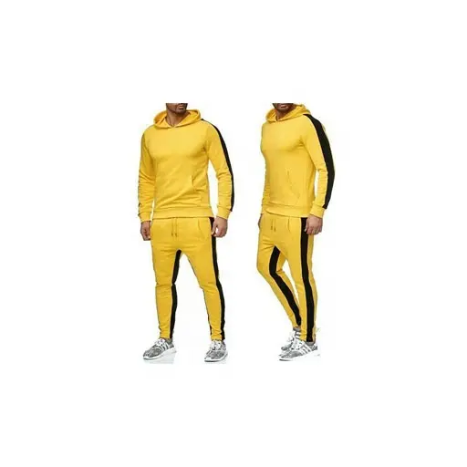 पुरुषों का 2 पीस ट्रैकसूट रंग स्वेटसूट स्ट्राइप्स कैजुअल विंटर लंबी आस्तीन गर्म नमी सांस लेने योग्य स्पोर्ट्सवियर सूट