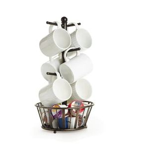 6-Hook Black <b>Mug</b> <b>Tree</b> With Both High Quality new modern and luxury design for Kitchenware Hot Selling wholesale made in india - Product Image 3