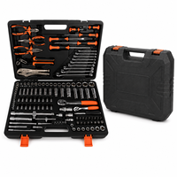 Kit complet de clés à douilles 131 pièces, cliquets, tournevis, pinces, rallonges, clés hexagonales, boîte de rangement, acier au chrome-vanadium, OEM