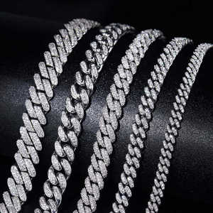 Bijoux Hip Hop Moissanite Collier Cubain Ice Out Chaîne à maillons cubains Moissanite en argent sterling 925 - Product Image 6