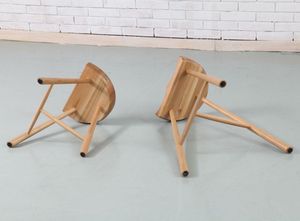 Tabouret de bar en teck de forme naturelle pour salle à manger intérieure pour meubles de villa de la Barbade - Product Image 5