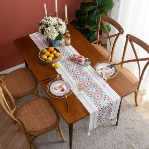 Heat-Resistant Linen <b>Long</b> Hotel Dining Room 100% Organic Cotton Floral Customized Wholesale GOTS Certificate <b>Table</b> Cloth <b>Runner</b> - Product Image 6