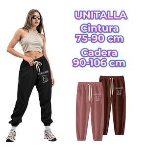 Pantaloni Harem Termici in Cotone con Design Traspirante a Orsetto, Vita Media e Fodera in Pile - Product Image 4