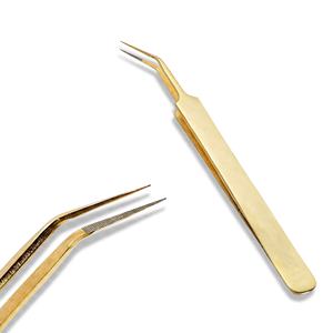 Construcción duradera de acero inoxidable puro Forma curva única con punta puntiaguda para un fácil acceso a las pestañas de salón - Product Image 5