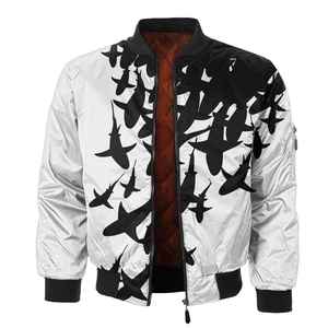 Chaqueta de bombardero estampada para hombre personalizada, chaqueta de invierno con cremallera frontal, chaquetas de bombardero de invierno de nuevo diseño al por mayor para hombre - Product Image 2