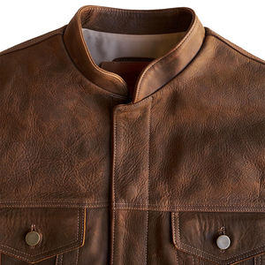 Meilleure vente Gilet en cuir décontracté pour homme personnalisable - Imperméable Coupe-vent Respirant Vêtement d'extérieur pour la moto Service OEM - Product Image 4