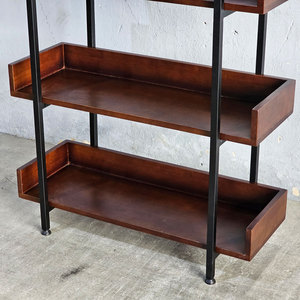 4-tier Wood & Iron Frame Decorative Shelf 80x32x128cm KS68070 Living Room Use Standalone - Product Image 6