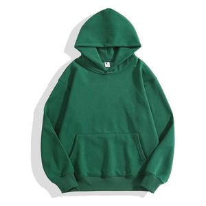 Pull-over à capuche surdimensionné unisexe de haute qualité, vêtements en polaire épais 100% coton brodés avec logo personnalisé pour hommes - Product Image 2