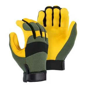 Deerskin ถุงมือช่างหนังถุงมือนิรภัยแบบถักที่ด้านหลังสำหรับงานหนัก - Product Image 2