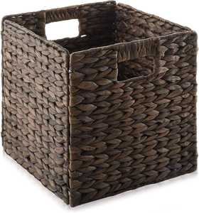 Handwoven Water Hyacinth <b>Wicker</b> Baskets Laundry Totes <b>Storage</b> <b>Cubes</b> Square Collapsible Top Choice <b>Storage</b> Organizers - Product Image 1