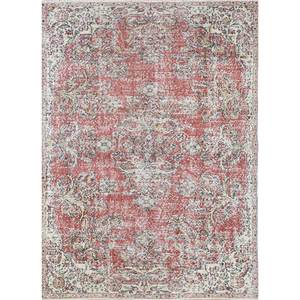 Tapis en laine noué à la main vintage grande surface Pae-2855, motif floral rouge et orange, pour salon ou couloir, idéal pour adolescents - Product Image 1