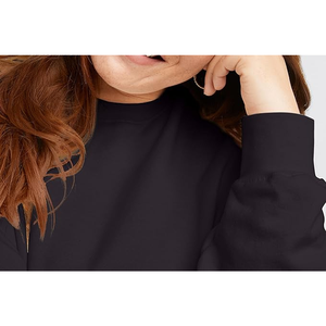 Sweat-shirt à col rond en coton 100% pour femme, broderie hivernale, molleton épais de haute qualité, logo personnalisé, adultes - Product Image 3