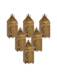 Heavy duty metal <b>Moroccan</b> <b>lantern</b> with a charming rustic aesthetic and traditional Moorish detailing for decor - Product Image 2