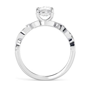 Anillo de compromiso incoloro con corte de cojín alargado de 1.50CT, banda retorcida, anillo de bodas hecho a mano para mujer, puntas de garra - Product Image 6