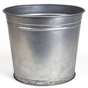 Maceta rústica galvanizada con acabado pulido perfecta para decoración de patio al aire libre y uso de jardín doméstico de temporada - Product Image 3