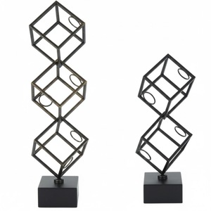 Black Finished Handmade Wrought Iron Metal Vintage Sustainable Wine Rack <b>Tabletop</b> Organizer Home Dining Room Bar Ware Beverage - Product Image 3