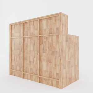 Modern Minimalist 1.2m <b>Simple</b> Reception <b>Desk</b> BLT68012 Made Natural Rubber Wood MDF Solid Leather for Hospital Dining Office Use - Product Image 3
