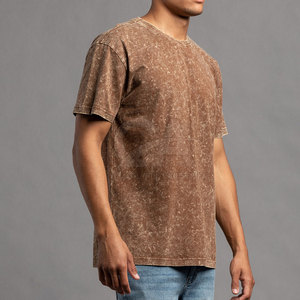 เสื้อยืดผู้ชายสีพื้นซักด้วยกรดเสื้อยืดสีพื้นไซส์ใหญ่พิเศษ - Product Image 3