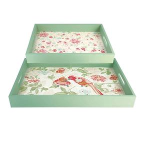 ถาดเสิร์ฟไม้แบบปรับแต่งได้เป็นมิตรต่อสิ่งแวดล้อมหรูหราพร้อมรูปแบบการพิมพ์ที่เป็นเอกลักษณ์สำหรับให้เป็นของขวัญหรือให้บริการตกแต่ง - Product Image 3